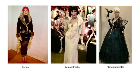 Barbie, Louise Brooks and Marie Antoinette costumes